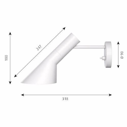 Replica AJ wall light, Arne Jacobsen light, black wall light, white wall light, outside light. vintage wall light, industrial light