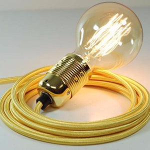 Pendant light set, metal lampholder, metal ceiling rose. vintage lighting, industrial lighting. Complete lighting set. cord set, coloured electrical cable, wholesale lighting nz, wholesale price cable cord, lighting components wholesale