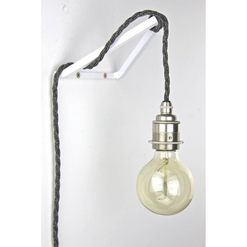 bedside lamp, industrial light, rustic lighting, coloured electrical cable, bare bulb, bare bulb pendant set, industrial lighting, metal lampholder, pendant set