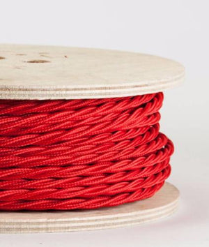 Fabric coloured cable, electrical cable, cloth covered electrical cord, vintage lighting, vintage coloured cable, 3 core cable, lighting nz, wholesale lighting nz, wholesale electrical cable