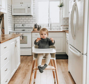 Evo highchair, adjustable wooden high chair, highchair 5 point harness, Evo cushion, height adjustable chair, toddler chair, highchair bar height, wood legs kids chair, Mocka, nordic style chair, scandi highchair safety standards highchair, wooden highchair new zealand.