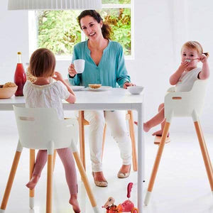 Evo highchair, adjustable wooden high chair, highchair 5 point harness, Evo cushion, height adjustable chair, toddler chair, highchair bar height, wood legs kids chair, Mocka, nordic style chair, scandi highchair safety standards highchair, wooden highchair new zealand.