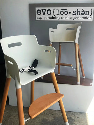 Evo highchair, adjustable wooden high chair, highchair 5 point harness, Evo cushion, height adjustable chair, toddler chair, highchair bar height, wood legs kids chair, Mocka, nordic style chair, scandi highchair safety standards highchair, wooden highchair new zealand.