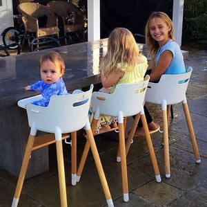 Evo highchair, adjustable wooden high chair, highchair 5 point harness, Evo cushion, height adjustable chair, toddler chair, highchair bar height, wood legs kids chair, Mocka, nordic style chair, scandi highchair safety standards highchair, wooden highchair new zealand.