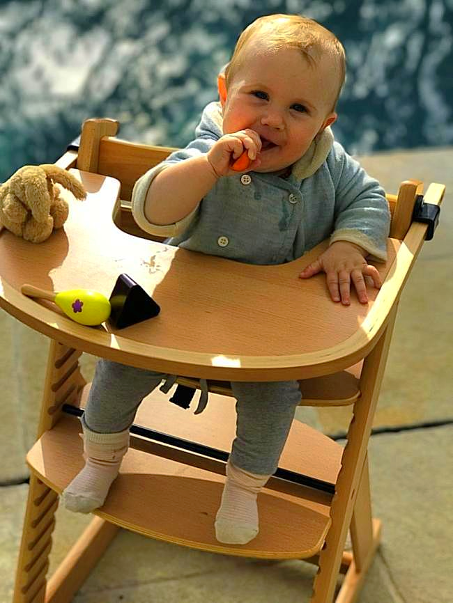 Wooden High Chair To Eat For Babies Springtek Joy Solid Wood High
